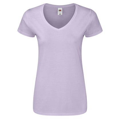Soft Lavender - Front - Fruit Of The Loom Womens-Ladies Iconic V Neck T-Shirt