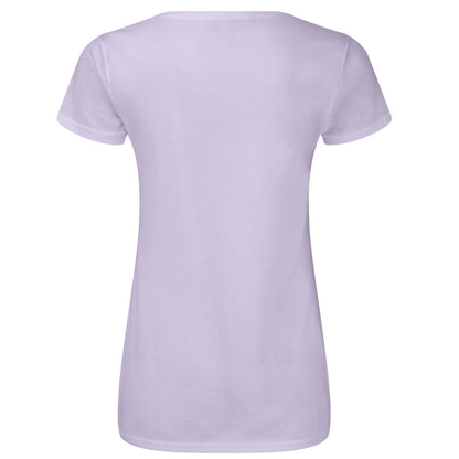 Soft Lavender - Back - Fruit Of The Loom Womens-Ladies Iconic V Neck T-Shirt