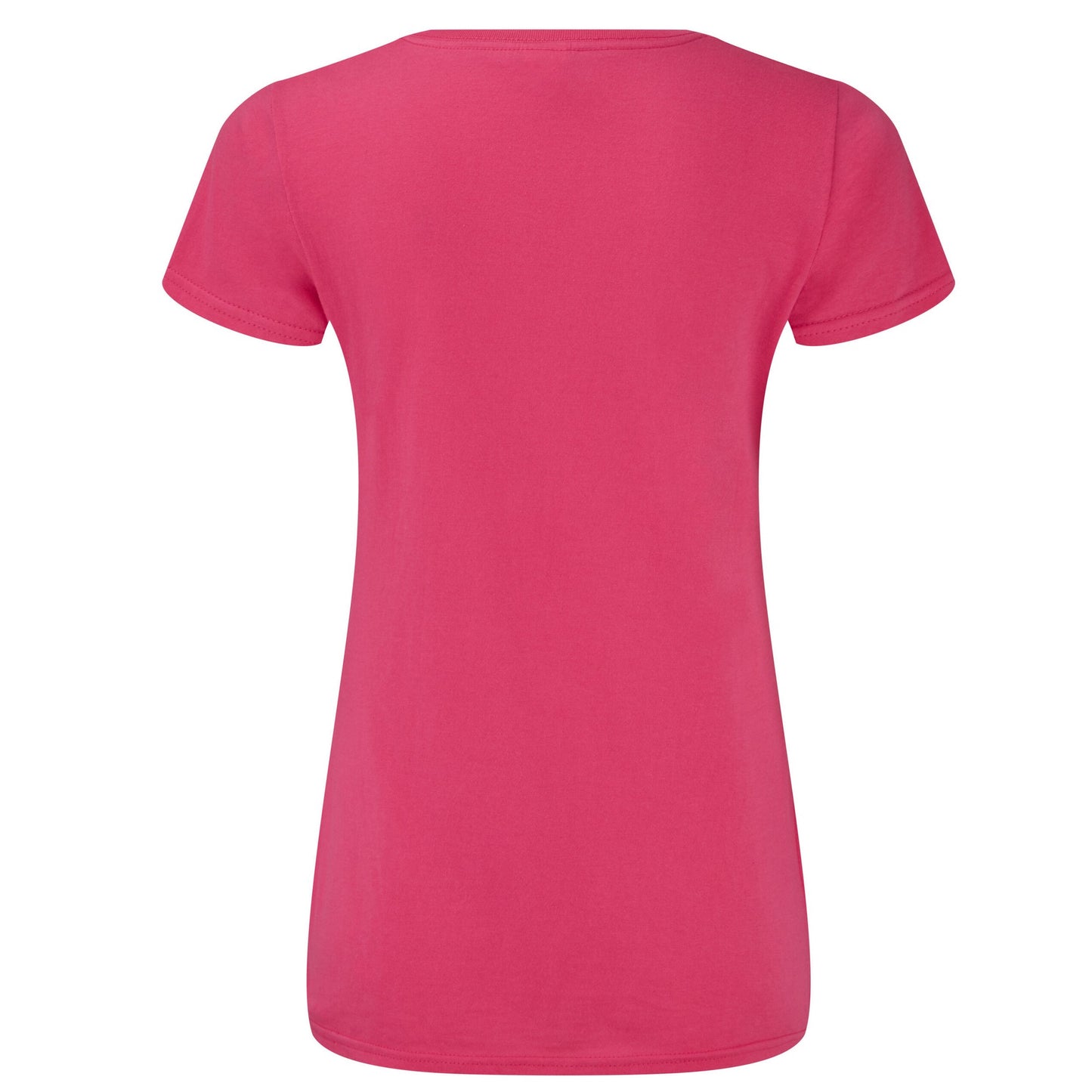 Fuchsia - Back - Fruit Of The Loom Womens-Ladies Iconic V Neck T-Shirt
