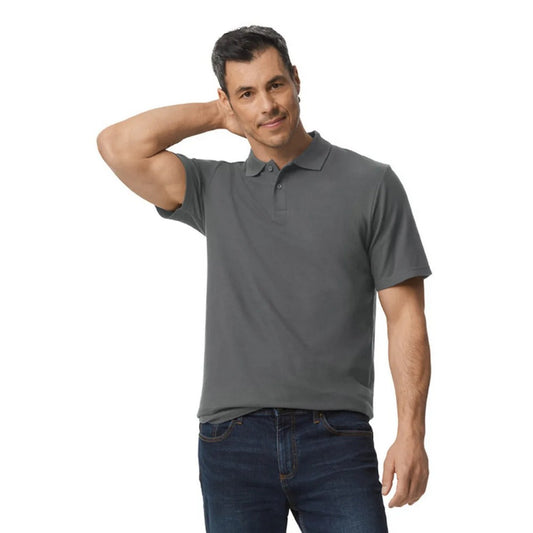 Charcoal - Front - Gildan Mens Softstyle Pique Polo Shirt