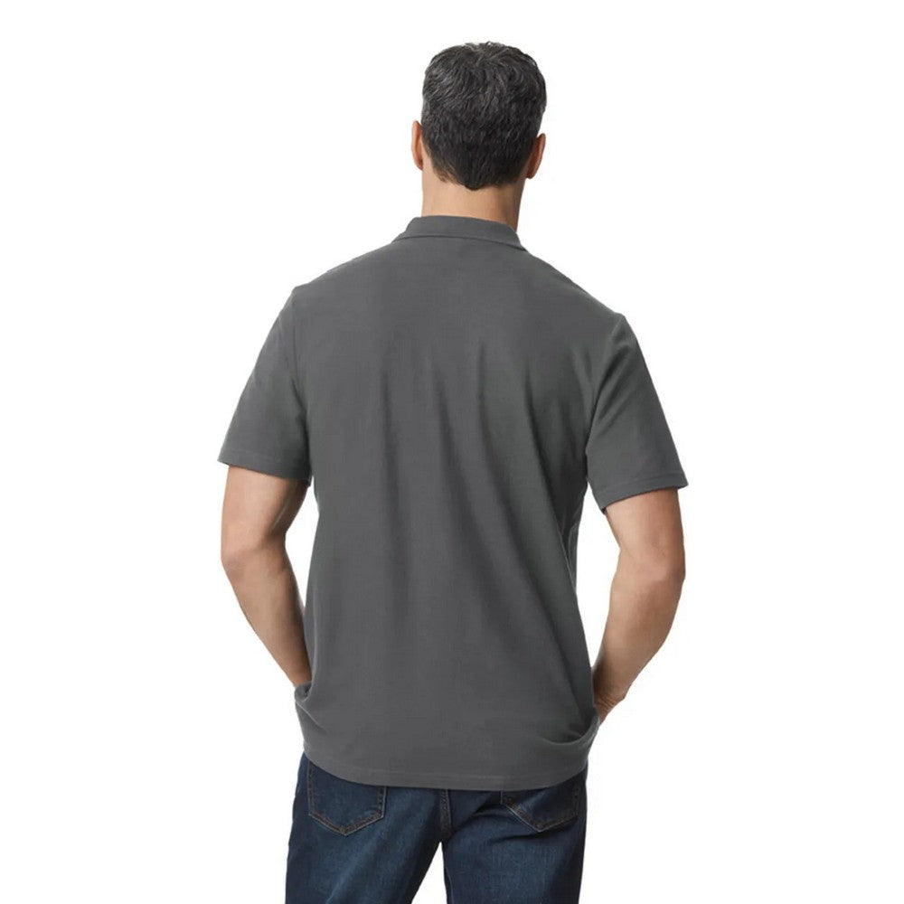 Charcoal - Back - Gildan Mens Softstyle Pique Polo Shirt