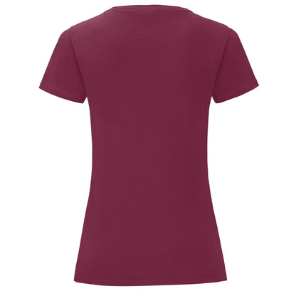 Burgundy - Back - Fruit of the Loom Womens-Ladies Iconic 150 T-Shirt