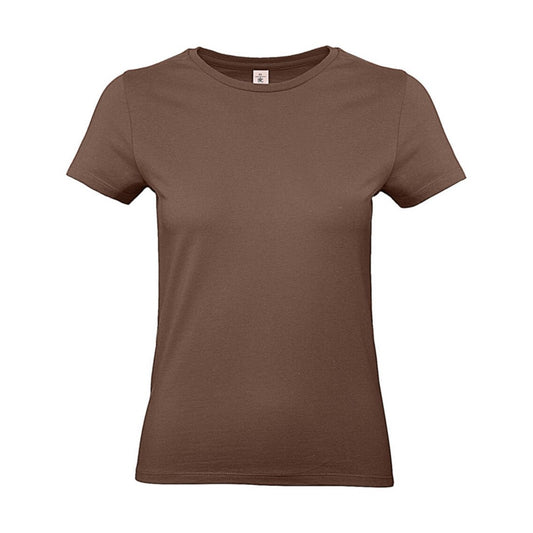 Chocolate - Front - B&C Womens-Ladies #E190 T-Shirt