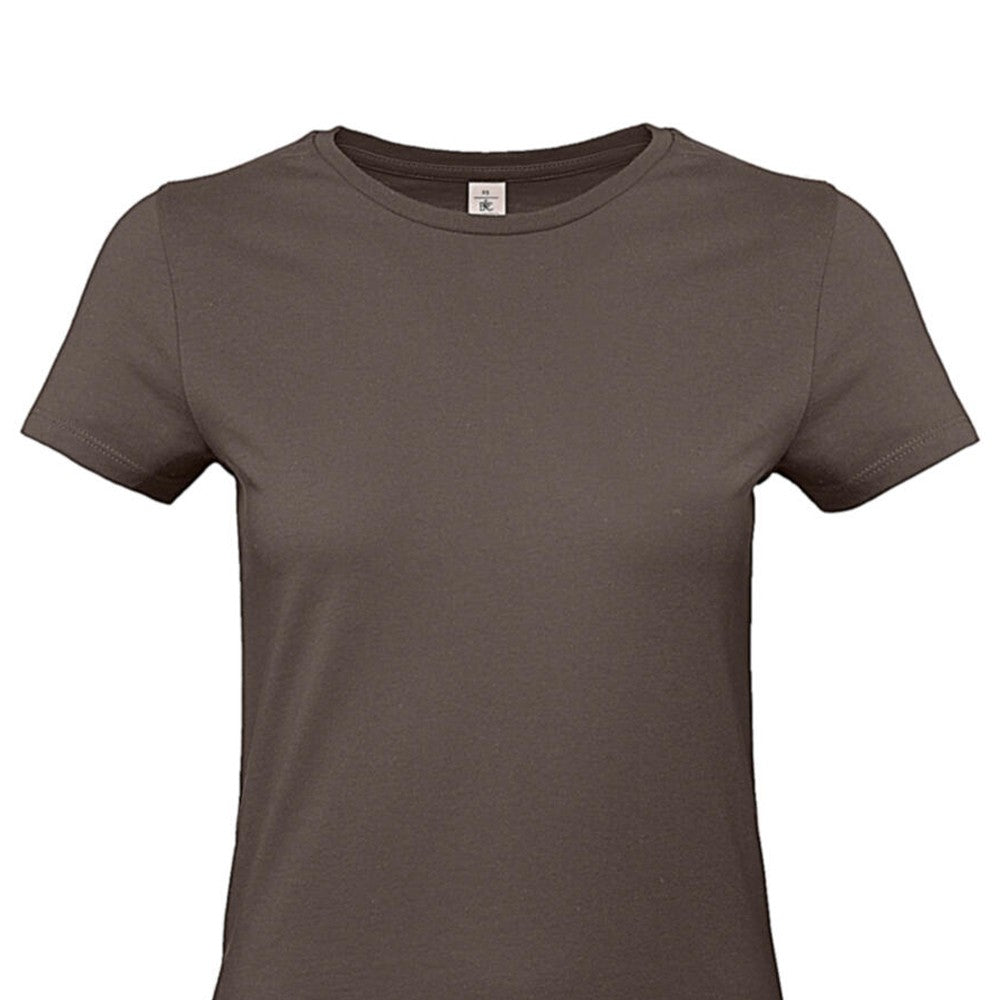 Brown - Back - B&C Womens-Ladies #E190 T-Shirt