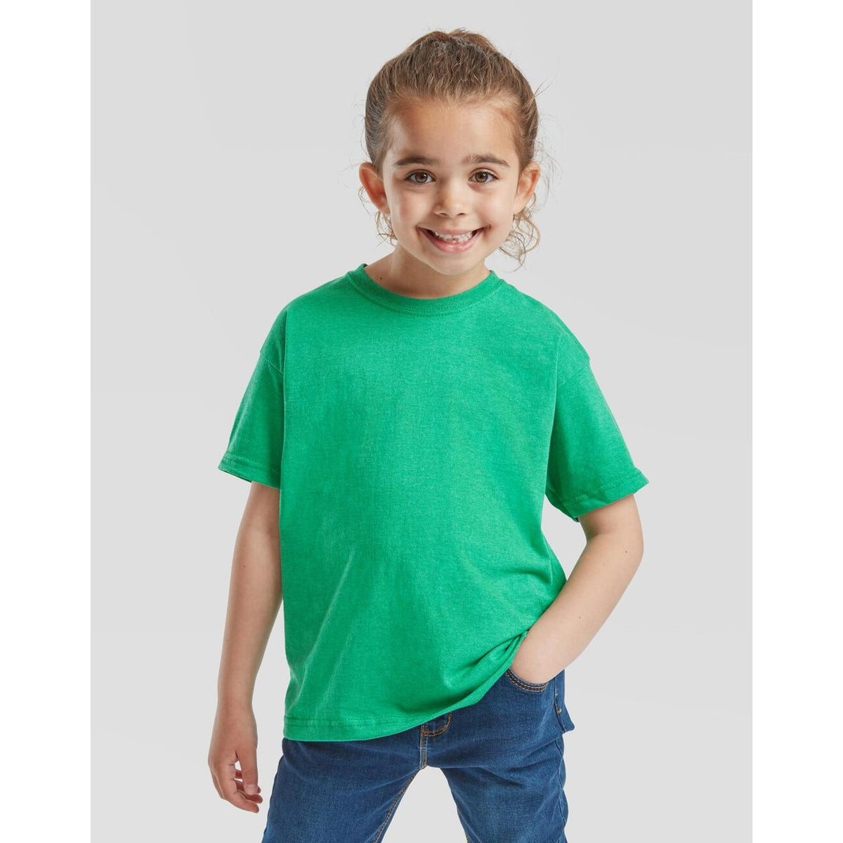 Navy - Front - Fruit of the Loom Childrens-Kids Valueweight Plain T-Shirt