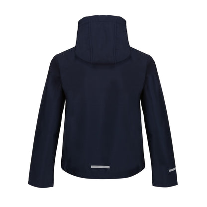 Navy-Royal Blue - Back - Regatta Childrens-Kids Ablaze 3 Layer Hooded Soft Shell Jacket