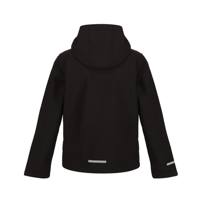 Black-Classic Red - Back - Regatta Childrens-Kids Ablaze 3 Layer Hooded Soft Shell Jacket