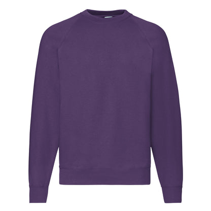 Purple - Front - Fruit of the Loom Mens Classic Raglan Sweatshirt