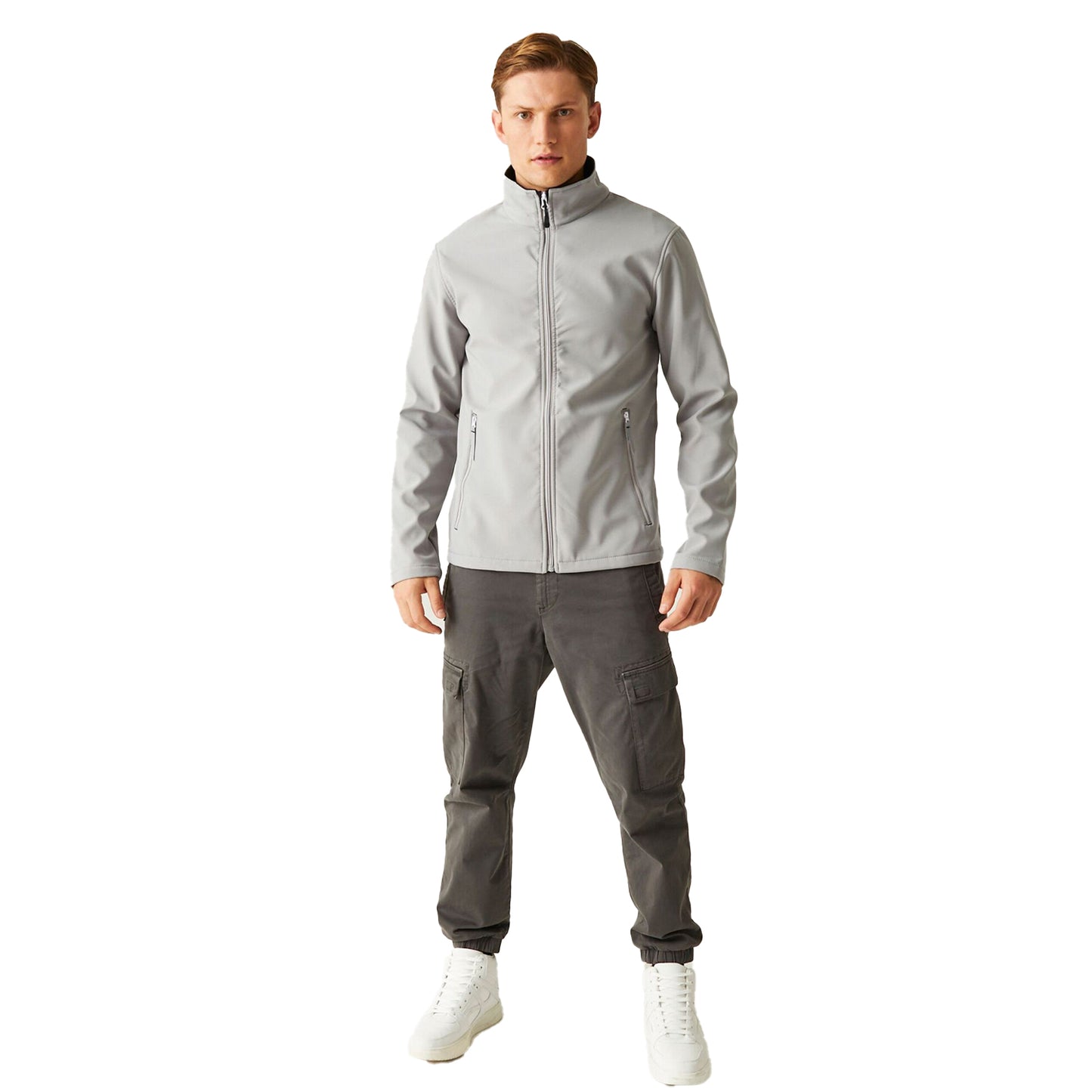 Mineral Grey-Black - Side - Regatta Mens Ascender Double Layered Soft Shell Jacket