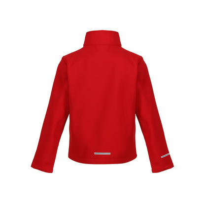 Classic Red-Black - Back - Regatta Childrens-Kids Ablaze 2 Layer Soft Shell Jacket
