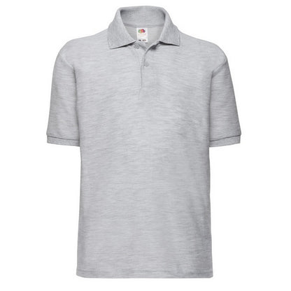 Heather Grey - Front - Fruit of the Loom Childrens-Kids 65-35 Polo Shirt