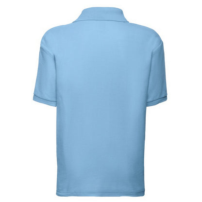 Sky Blue - Back - Fruit of the Loom Childrens-Kids 65-35 Polo Shirt