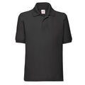 Black - Front - Fruit of the Loom Childrens-Kids 65-35 Polo Shirt