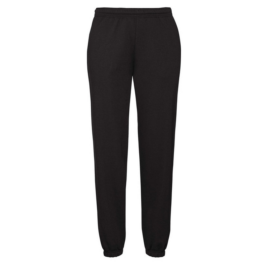 Black - Back - Fruit of the Loom Mens Classic Elasticated Cuff Jogging Bottoms