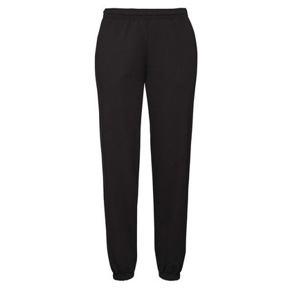 Black - Back - Fruit of the Loom Mens Classic Elasticated Cuff Jogging Bottoms
