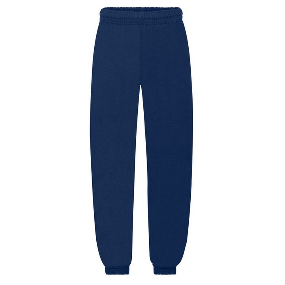 Navy - Back - Fruit of the Loom Childrens-Kids Classic Elasticated Cuff Jogging Bottoms