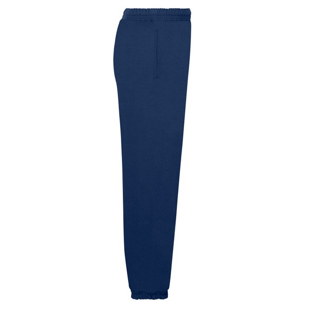 Navy - Side - Fruit of the Loom Childrens-Kids Classic Elasticated Cuff Jogging Bottoms