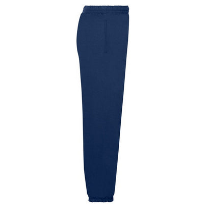 Navy - Side - Fruit of the Loom Childrens-Kids Classic Elasticated Cuff Jogging Bottoms