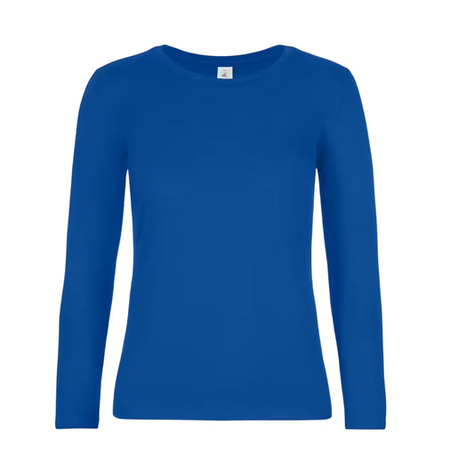 Royal Blue - Front - B&C Womens-Ladies #E190 Long-Sleeved T-Shirt