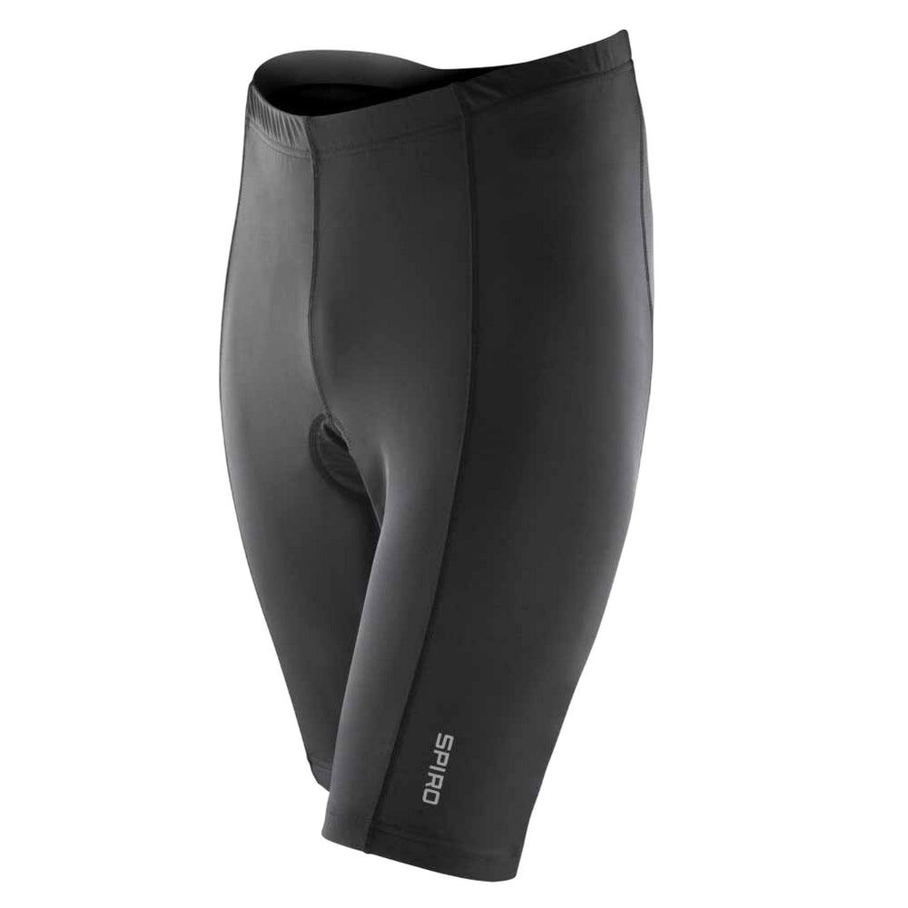 Black - Front - Spiro Mens Padded Cycling Shorts