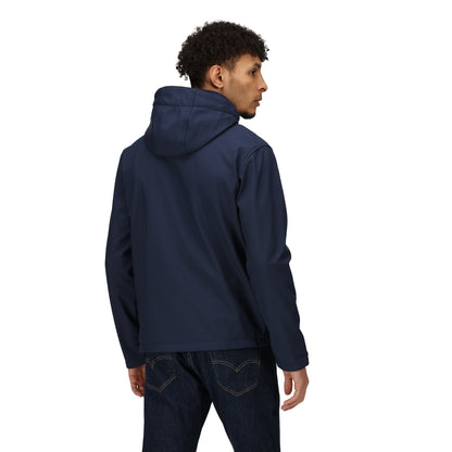 Navy - Back - Regatta Mens Venturer 3 Layer Hooded Soft Shell Jacket