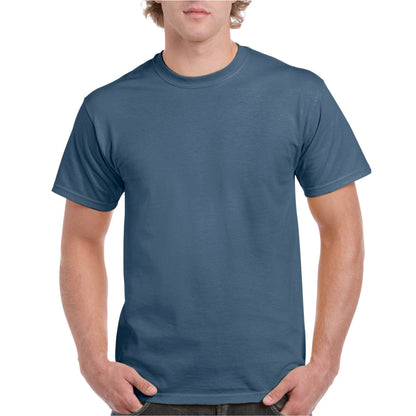 Indigo Blue - Side - Gildan Unisex Adult Ultra Cotton T-Shirt