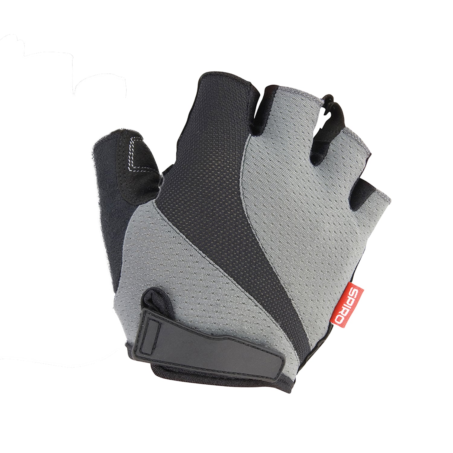 Grey-Black - Back - Spiro Unisex Adult Summer Fingerless Gloves