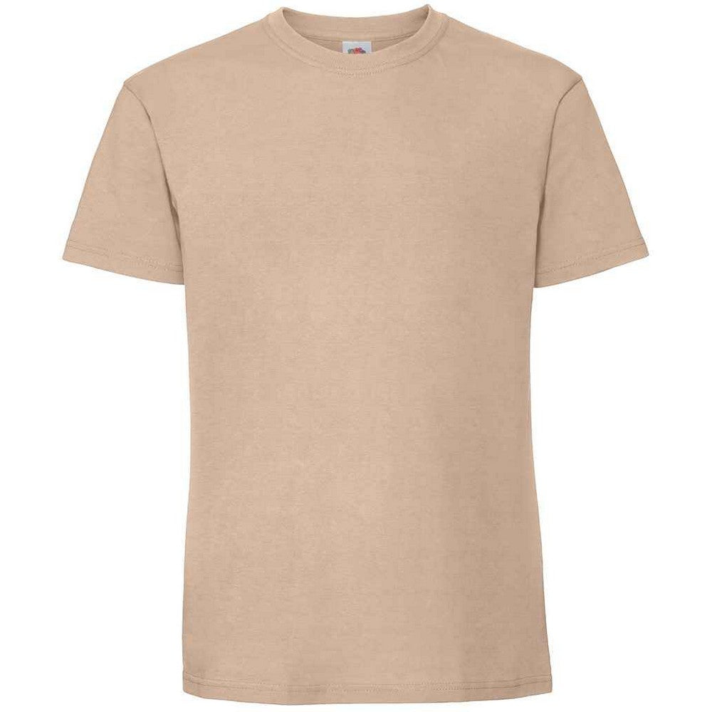 Desert Sand - Front - Fruit Of The Loom Mens Iconic 195 Premium Ringspun Cotton T-Shirt