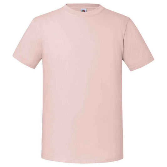 Powder Rose - Front - Fruit Of The Loom Mens Iconic 195 Premium Ringspun Cotton T-Shirt