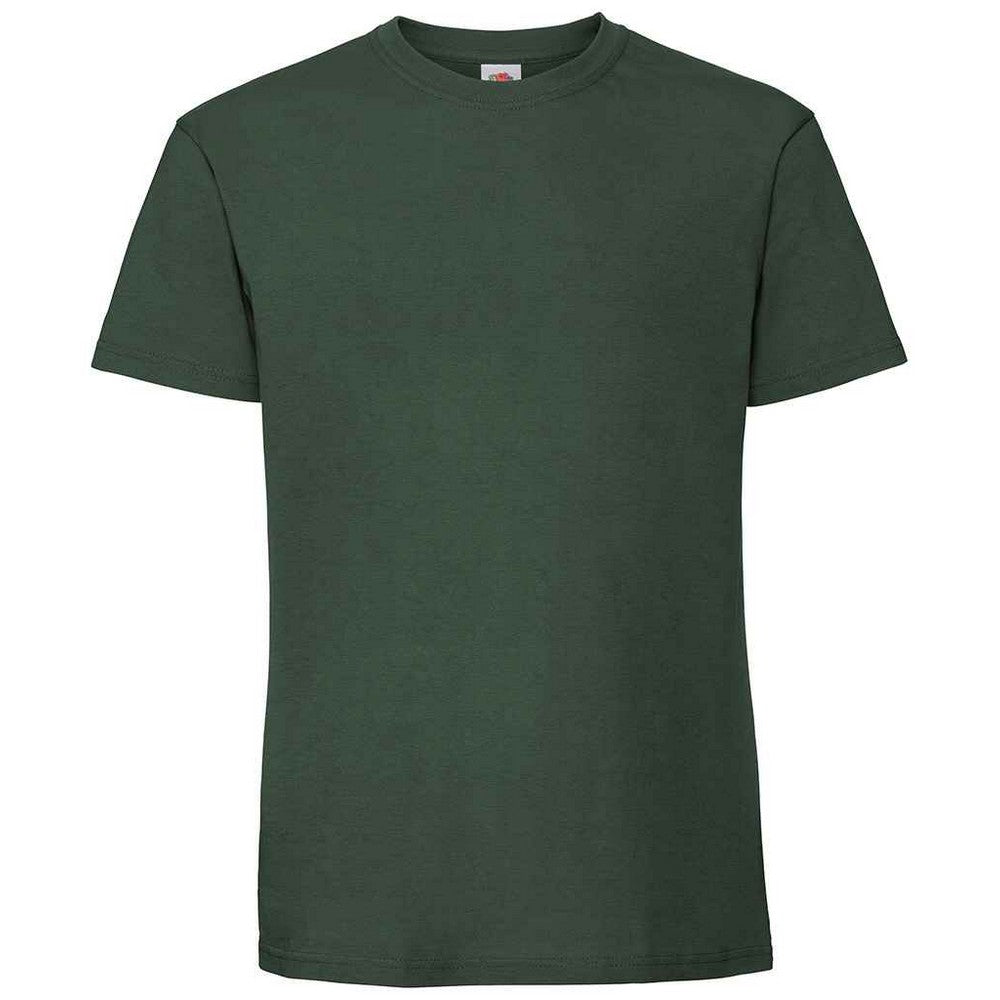 Bottle Green - Front - Fruit Of The Loom Mens Iconic 195 Premium Ringspun Cotton T-Shirt