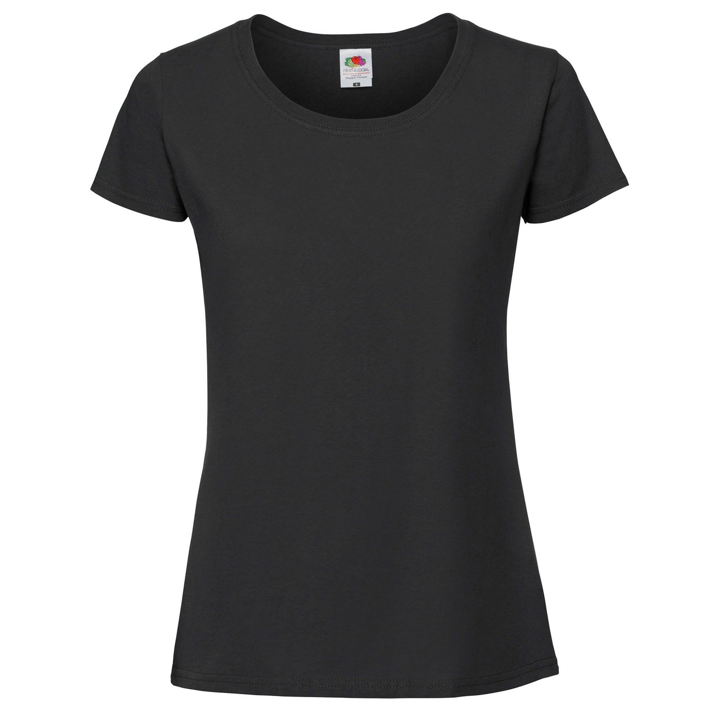 Black - Front - Fruit Of The Loom Womens-Ladies Iconic 195 Premium Ringspun Cotton T-Shirt