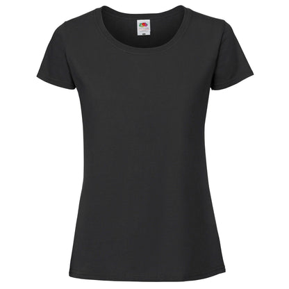 Black - Front - Fruit Of The Loom Womens-Ladies Iconic 195 Premium Ringspun Cotton T-Shirt
