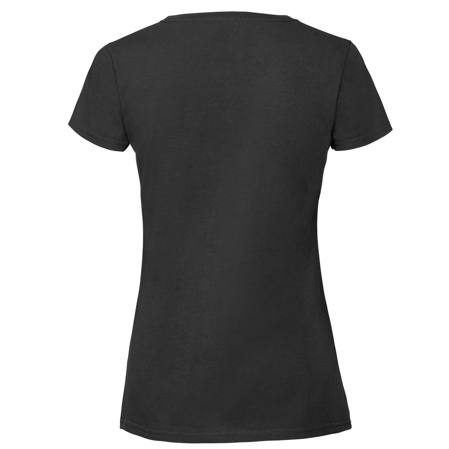 Black - Back - Fruit Of The Loom Womens-Ladies Iconic 195 Premium Ringspun Cotton T-Shirt