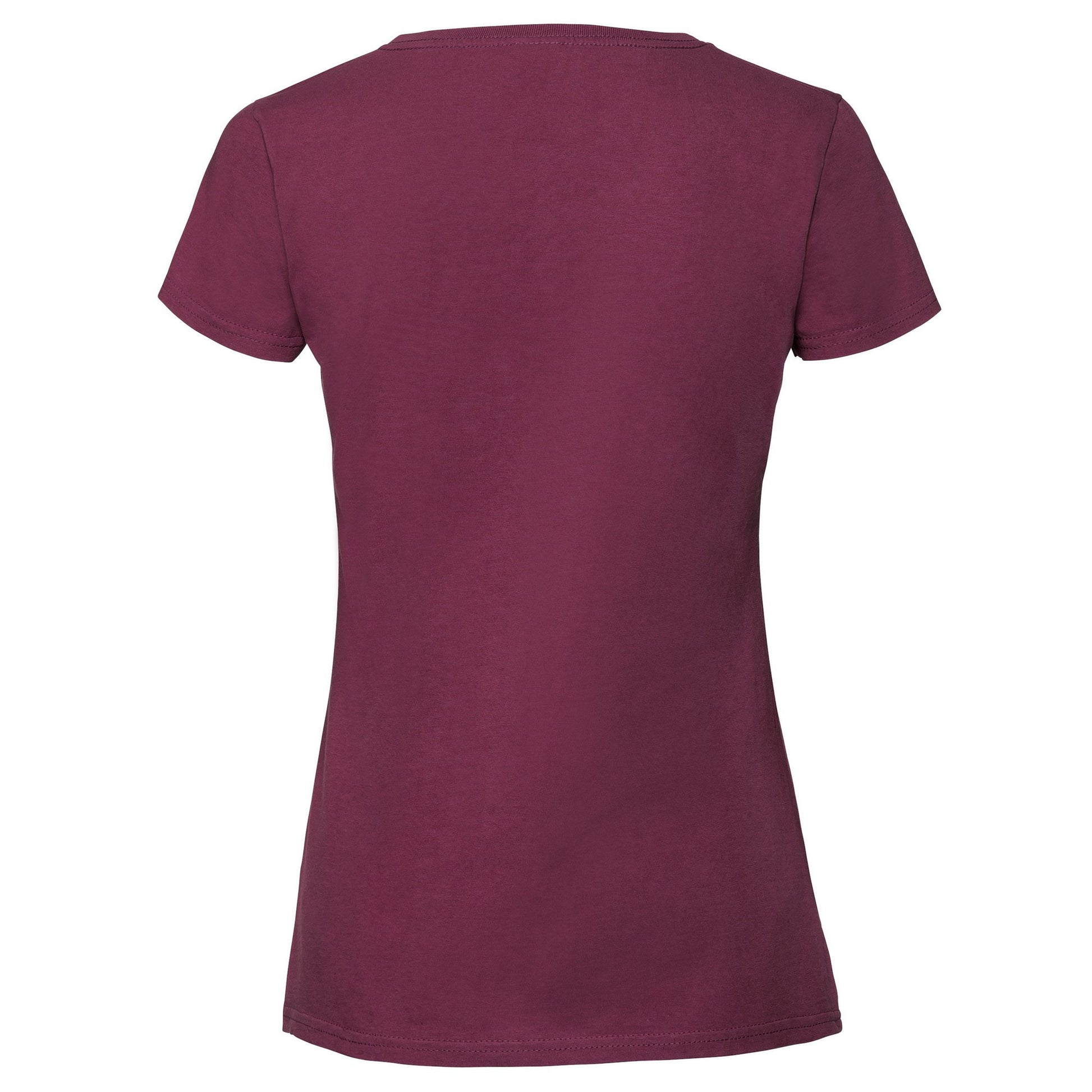 Burgundy - Back - Fruit Of The Loom Womens-Ladies Iconic 195 Premium Ringspun Cotton T-Shirt
