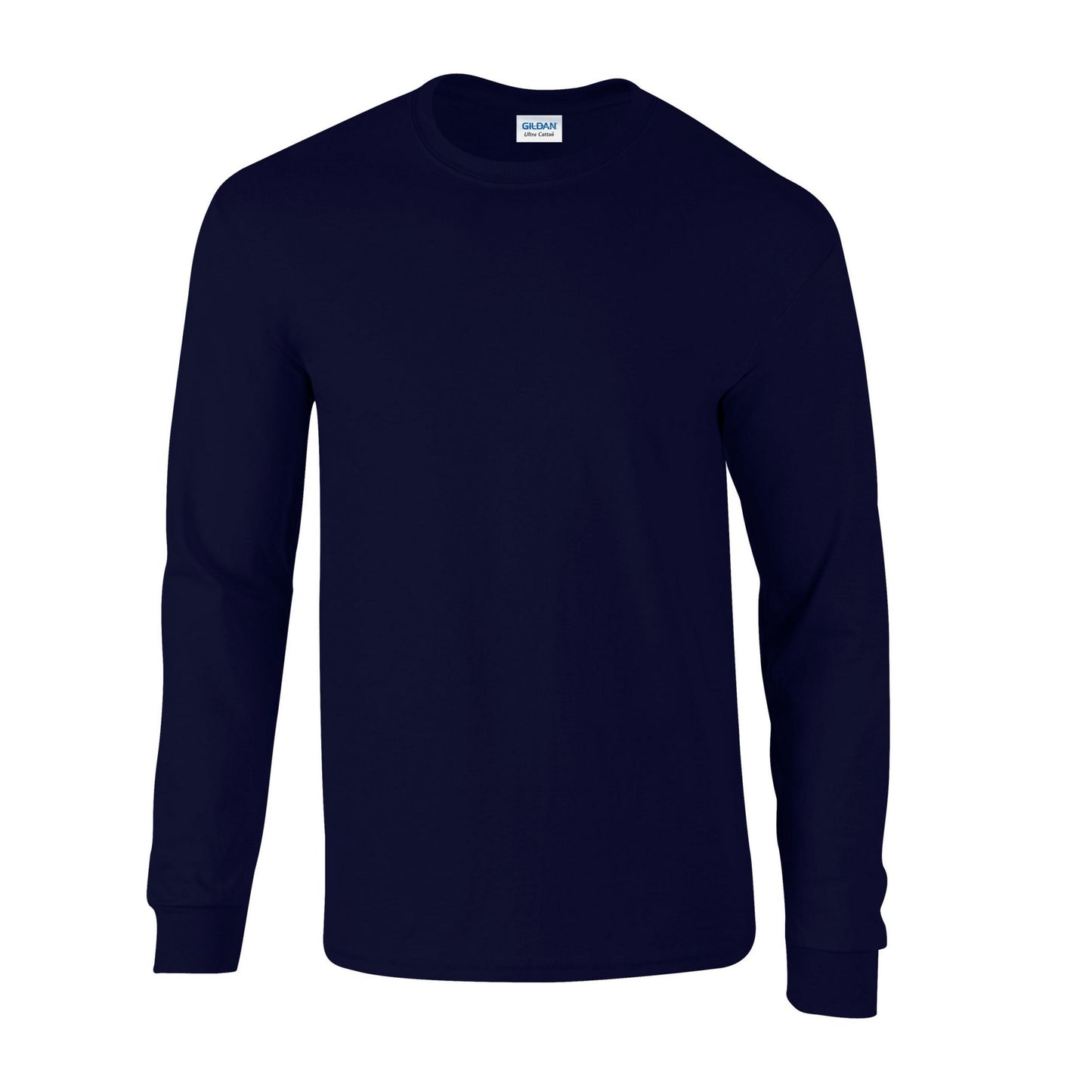 Navy - Front - Gildan Unisex Adult Ultra Cotton Long-Sleeved T-Shirt
