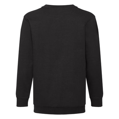 Black - Back - Fruit of the Loom Childrens-Kids Classic Set-in Sweatshirt