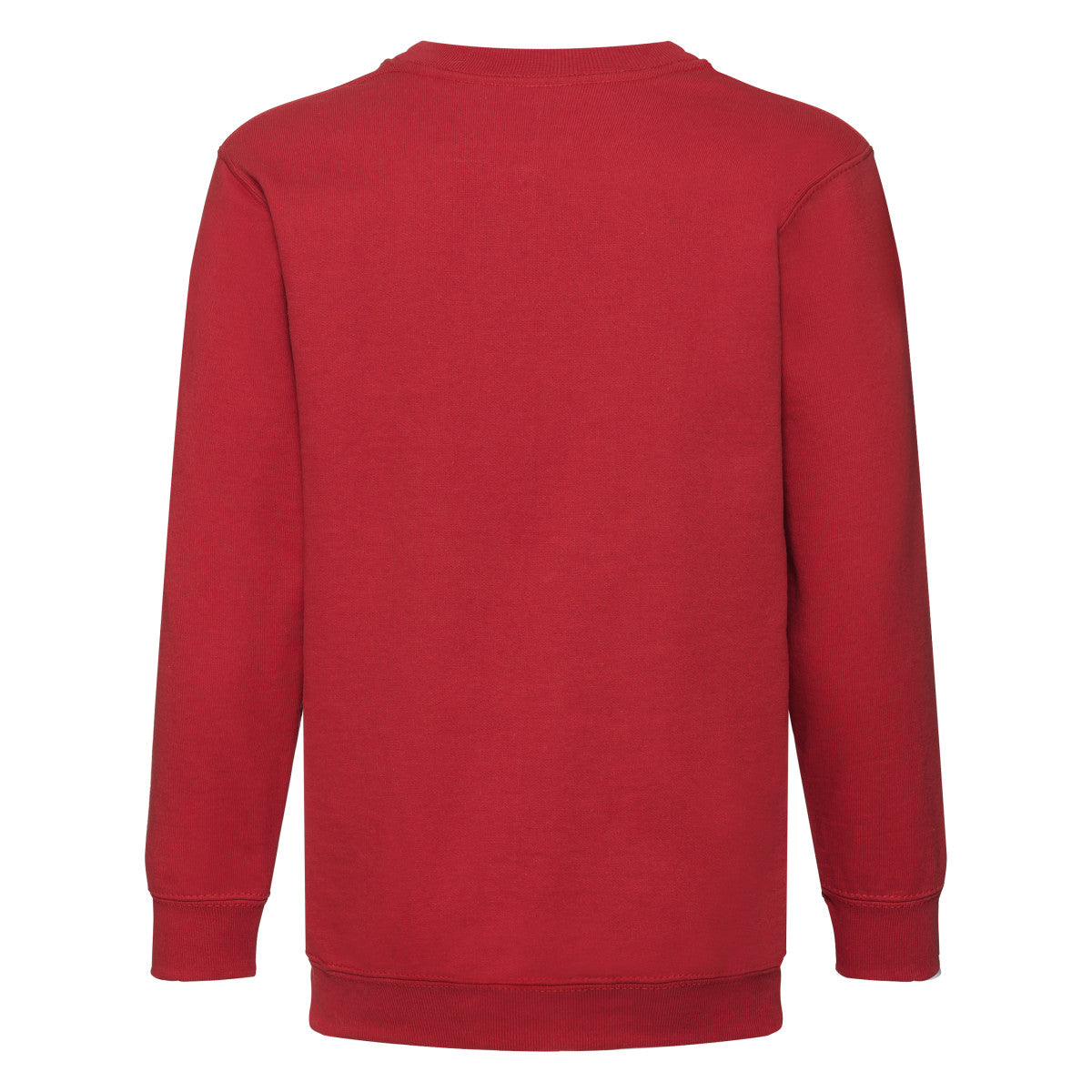 Red - Back - Fruit of the Loom Childrens-Kids Classic Set-in Sweatshirt