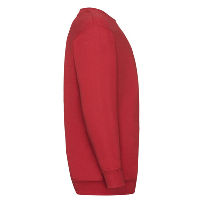 Red - Side - Fruit of the Loom Childrens-Kids Classic Set-in Sweatshirt