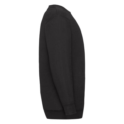 Black - Side - Fruit of the Loom Childrens-Kids Classic Set-in Sweatshirt
