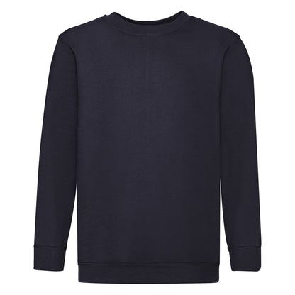 Deep Navy - Front - Fruit of the Loom Childrens-Kids Classic Set-in Sweatshirt