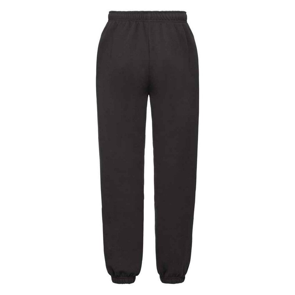 Black - Back - Fruit of the Loom Childrens-Kids Premium Elasticated Cuff Jogging Bottoms