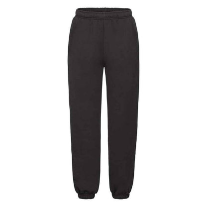 Black - Front - Fruit of the Loom Childrens-Kids Premium Elasticated Cuff Jogging Bottoms