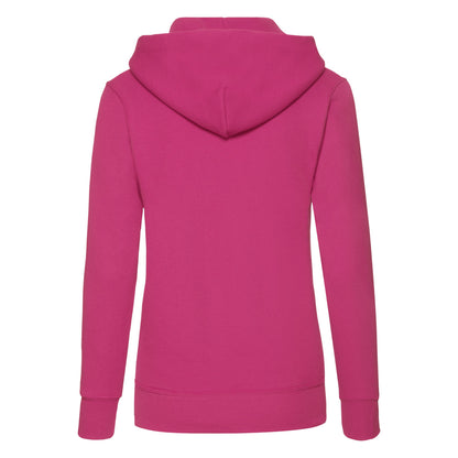 Fuchsia - Back - Fruit of the Loom Womens-Ladies Classic Hoodie