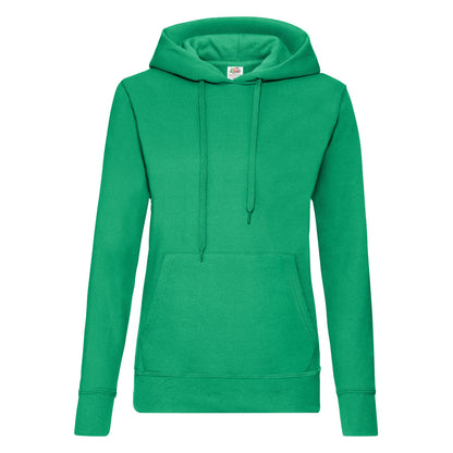 Kelly Green - Front - Fruit of the Loom Womens-Ladies Classic Hoodie