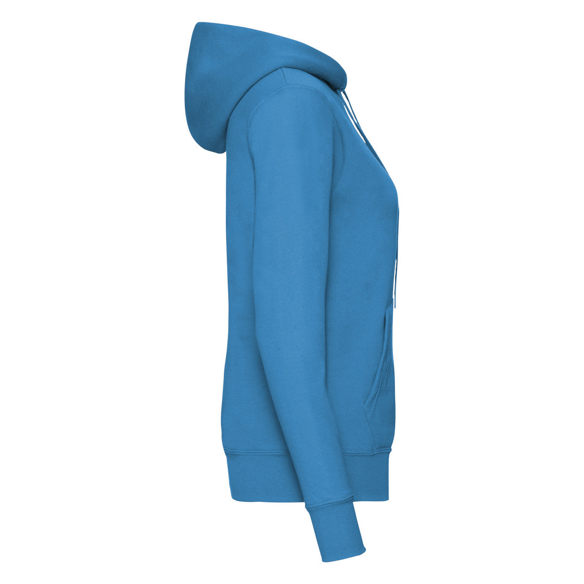 Azure Blue - Side - Fruit of the Loom Womens-Ladies Classic Hoodie
