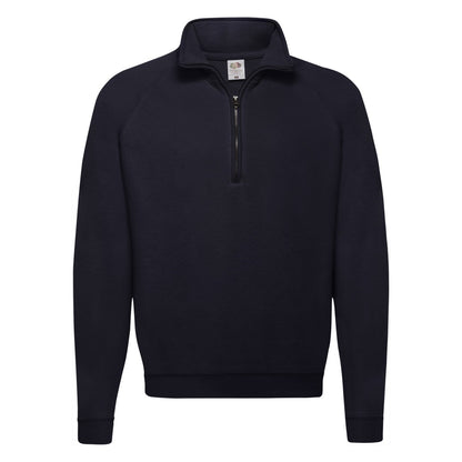 Deep Navy - Front - Fruit of the Loom Mens Classic Zip Neck Sweatshirt