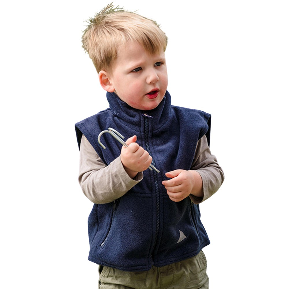 Navy - Back - Result Childrens-Kids Fleece Gilet