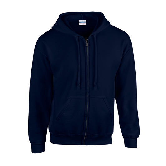 Navy - Front - Gildan Unisex Adult Heavy Blend Full Zip Hoodie