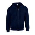 Navy - Front - Gildan Unisex Adult Heavy Blend Full Zip Hoodie