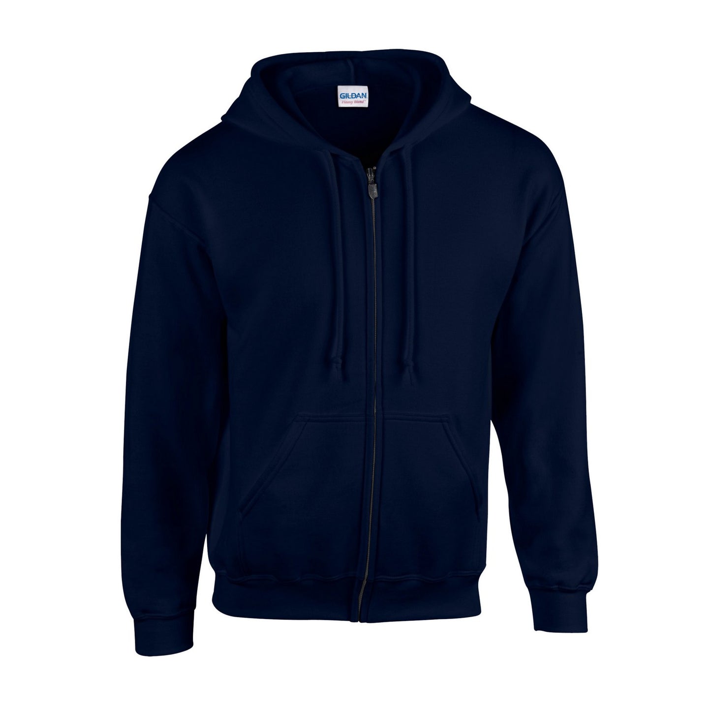 Navy - Front - Gildan Unisex Adult Heavy Blend Full Zip Hoodie